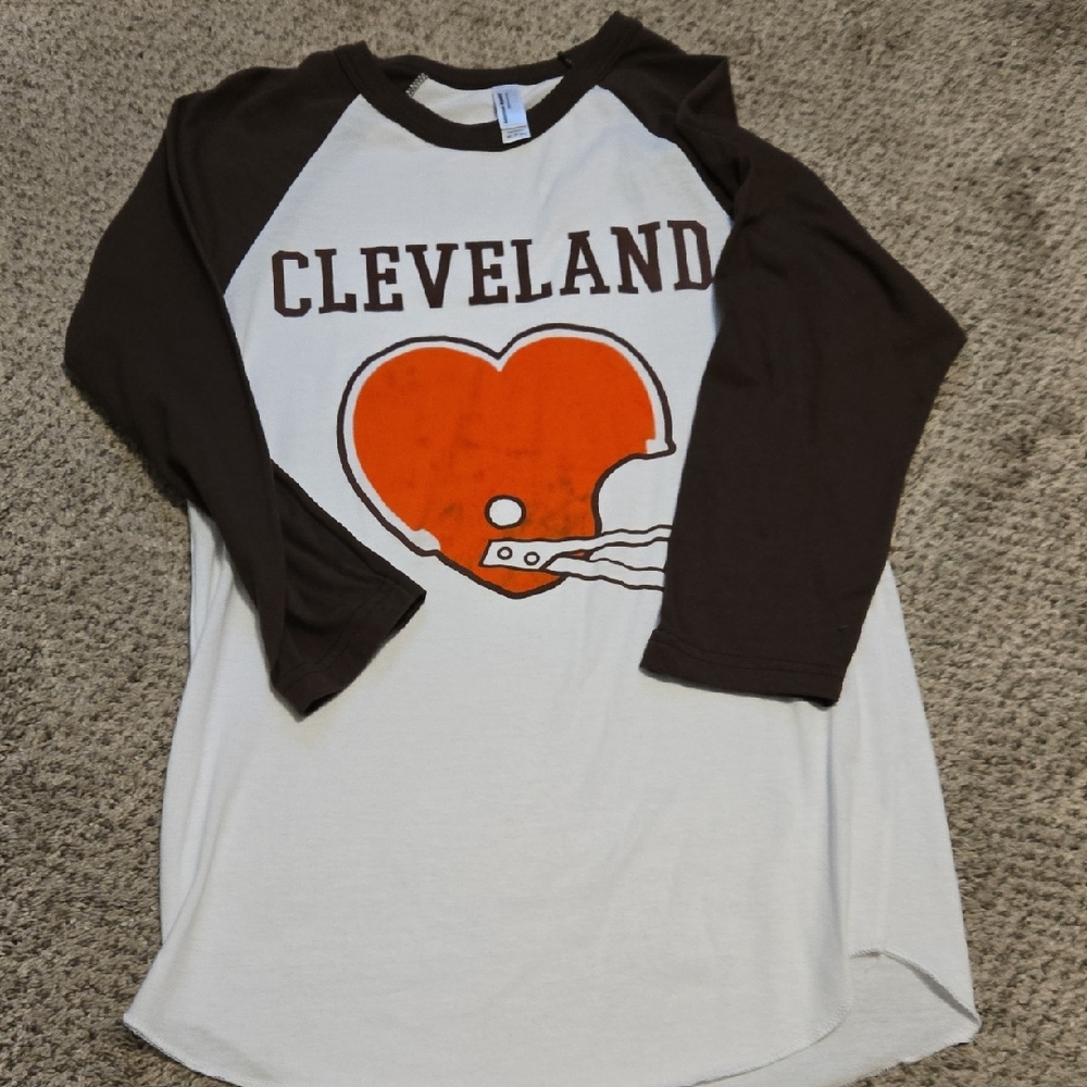 Cleveland Womens  Shirt - Brown and White